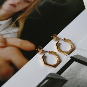 Hexagon Nut Earrings