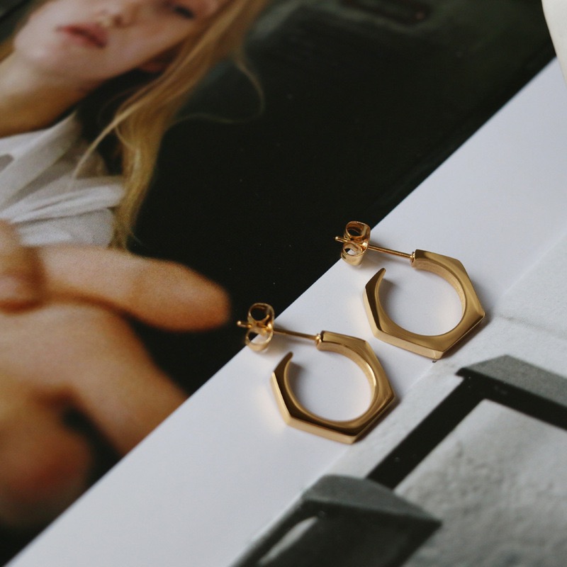 Hexagon Nut Earrings 