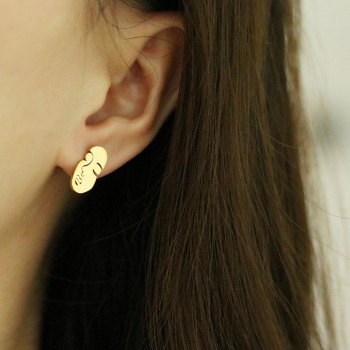 Sleeping Cute Line Face Niche Earrings