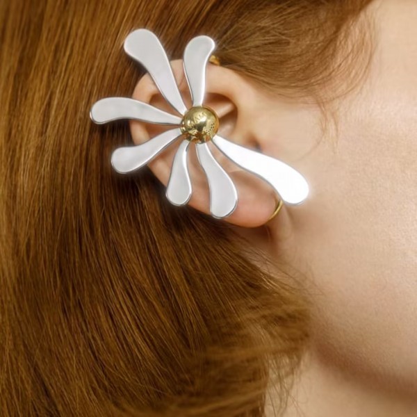 Gold and Silver Daisy Earrings