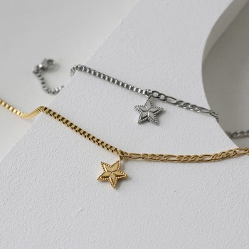 Five-pointed Star Stitching Chain Bracelet Wild Fashion BF Wind Neutral