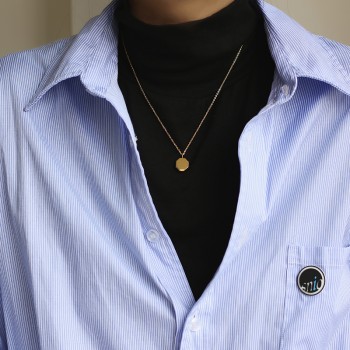 Solid Hexagon Geometric Block Honeycomb Necklace