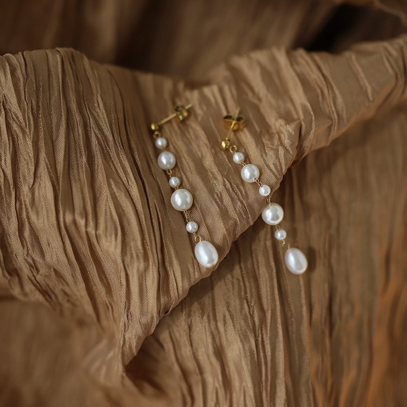 Handmade Linlang Pearl Tassel Earrings 