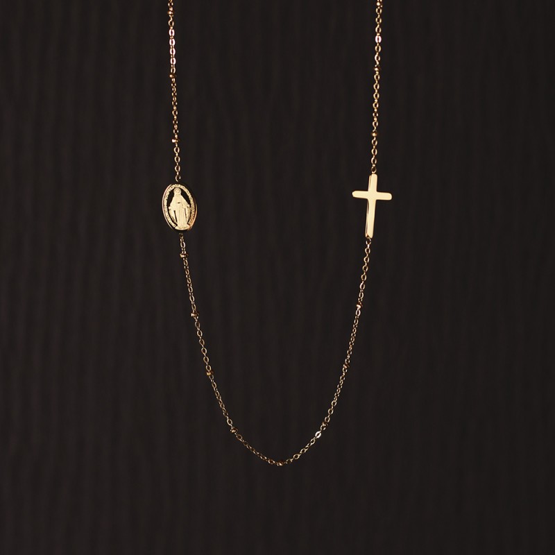 Coin Jesus Cross Bead Pendant 