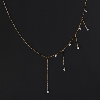 Loose Diamond Tassel Zircon Sparkling Summer Necklace 