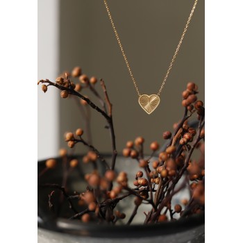 Love Radiation Geometric Peach Heart Necklace