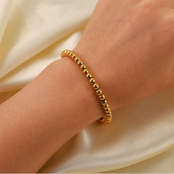 Gold Bead Bracelet Stainless Steel Geometric Bracelet