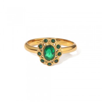 Light luxury emerald high-end diamond ring