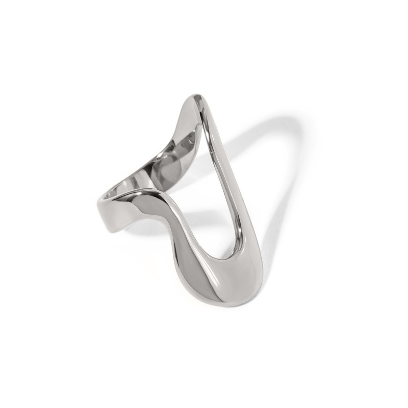 Stainless steel simple irregular shape ring 