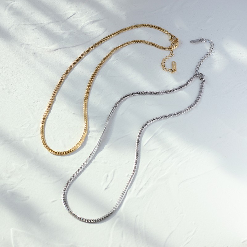 Snake Bone Flat Chain Retro All-match Necklace  