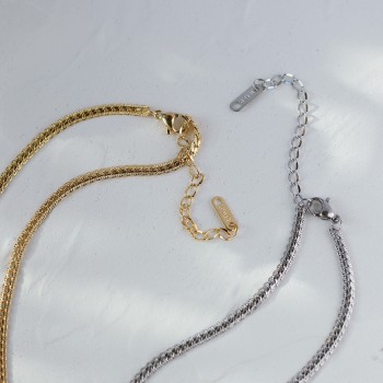 Snake Bone Flat Chain Retro All-match Necklace 